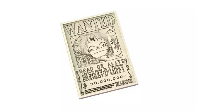 luffy bounty poster silver 