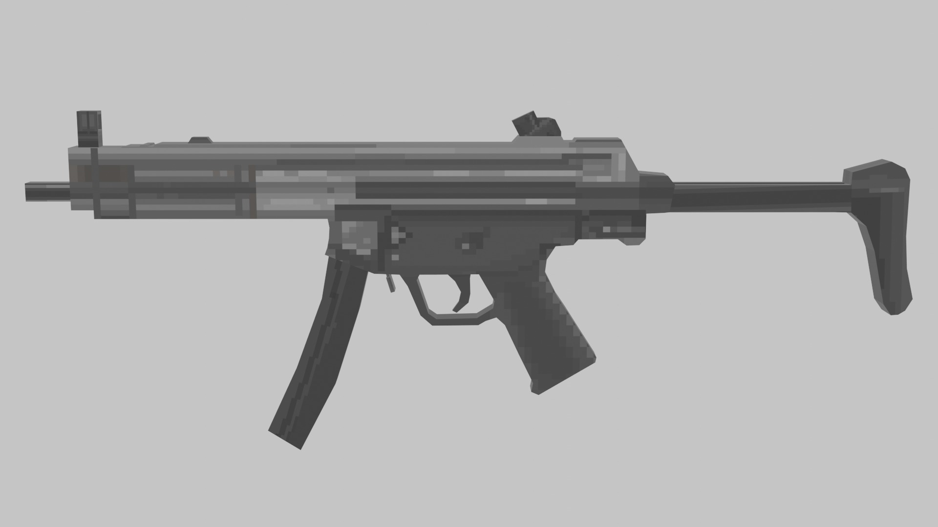 Heckler and Koch MP5 Low Poly Low-poly 3D model_2