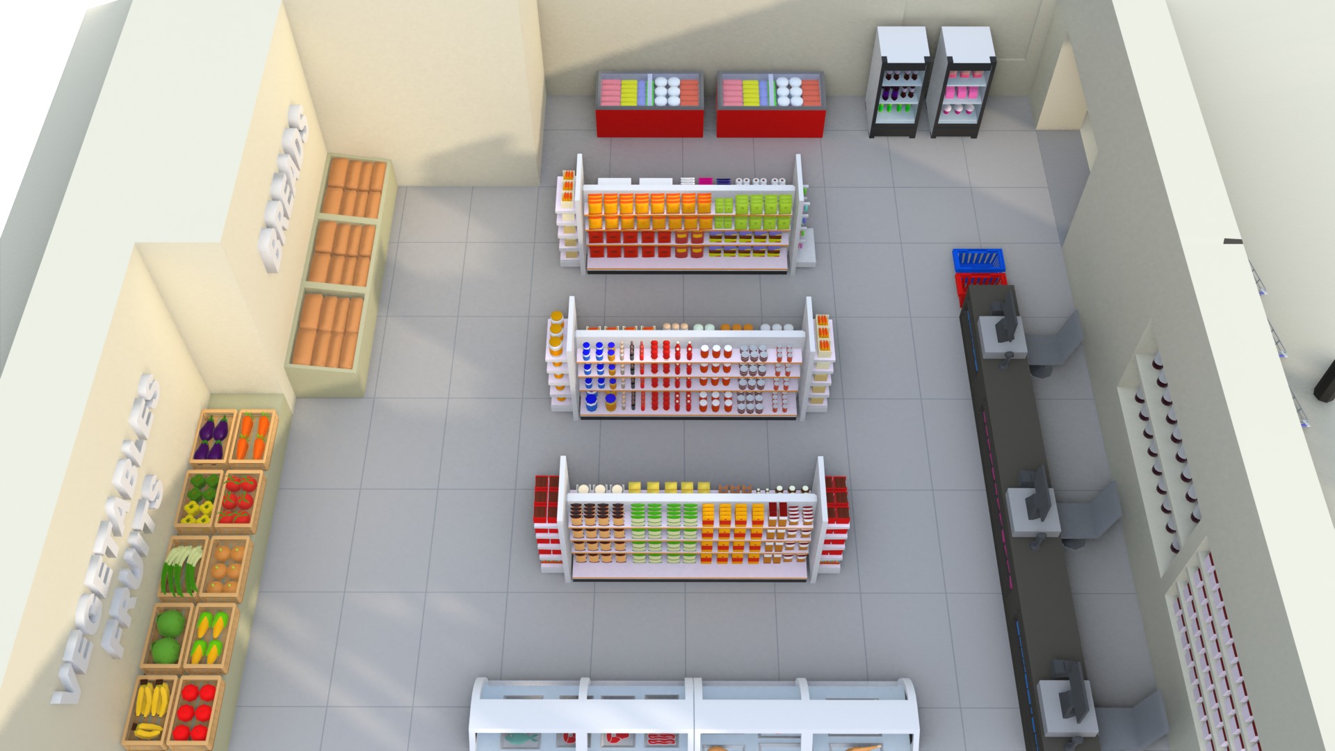 Convenience Store Lowpoly  Low-poly 3D model_11