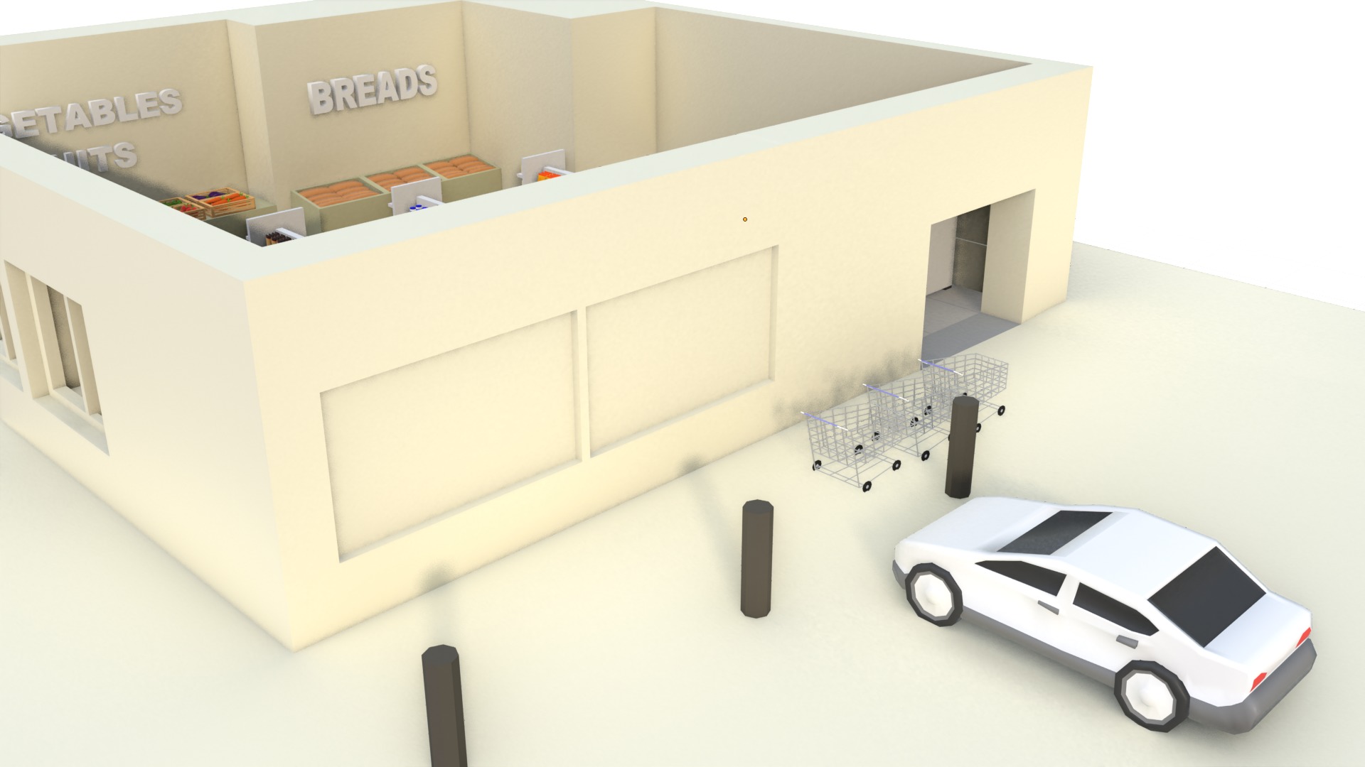 Convenience Store Lowpoly  Low-poly 3D model_14