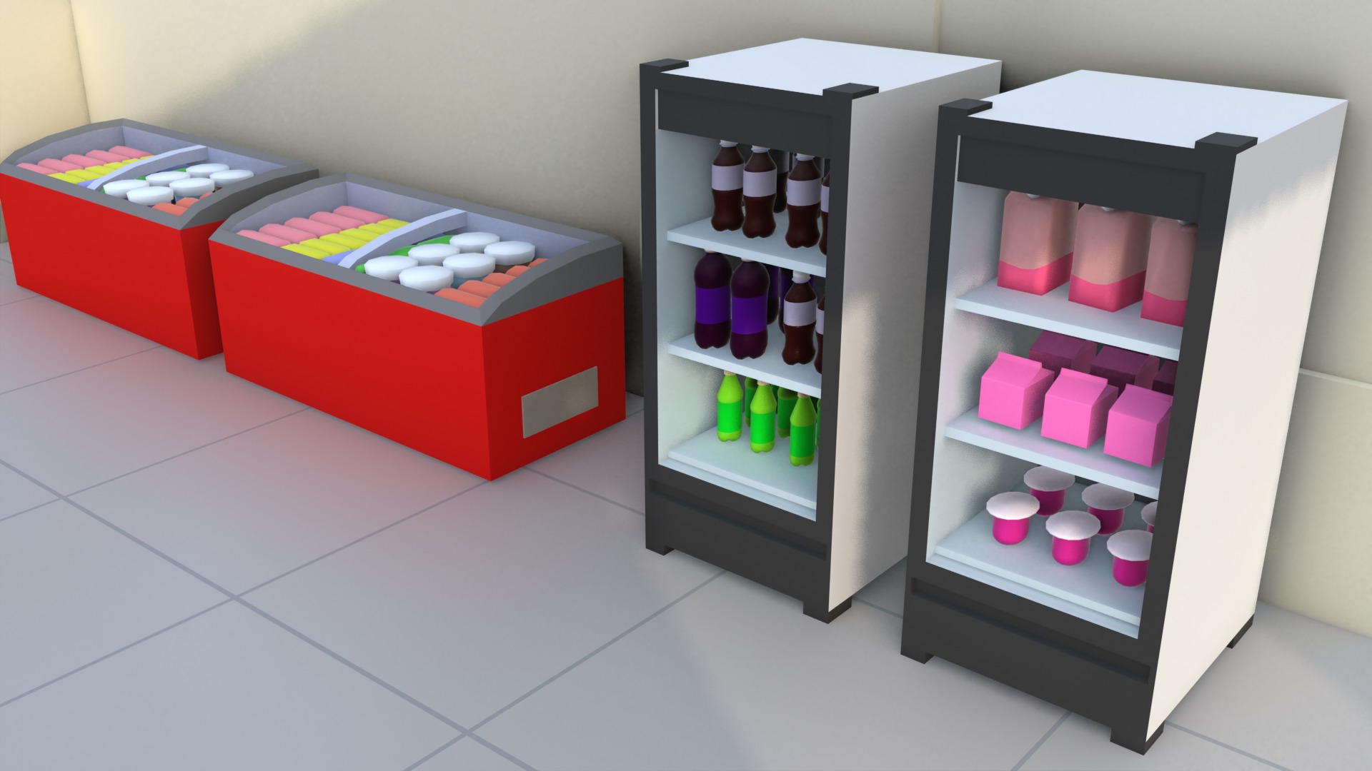 Convenience Store Lowpoly  Low-poly 3D model_3