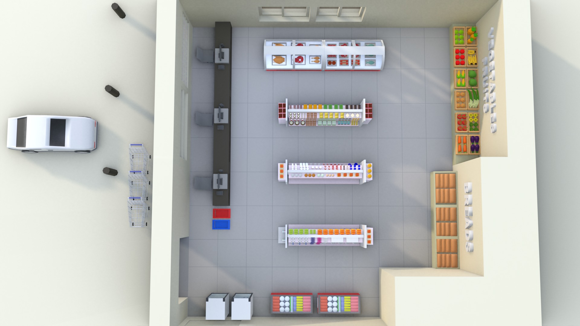 Convenience Store Lowpoly  Low-poly 3D model_12