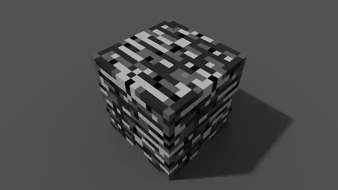 MineCraft bedrock block Low-poly 3D model