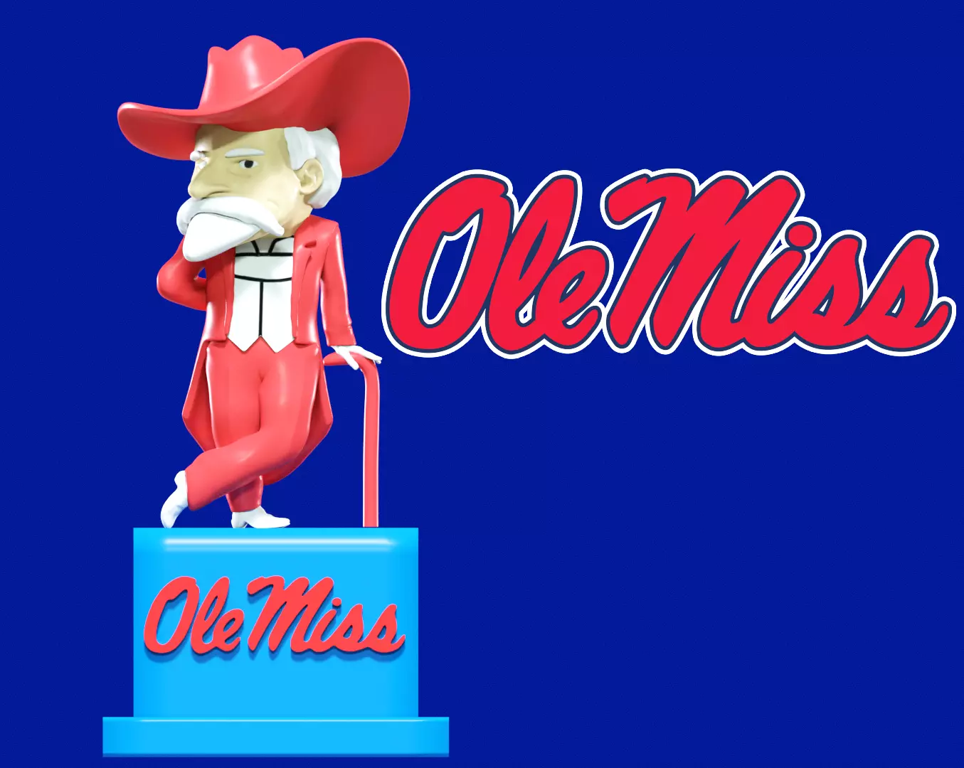 NCAA - Colonel Reb mascot - Ole Miss Rebels 1 - 3d print 3D print model_0