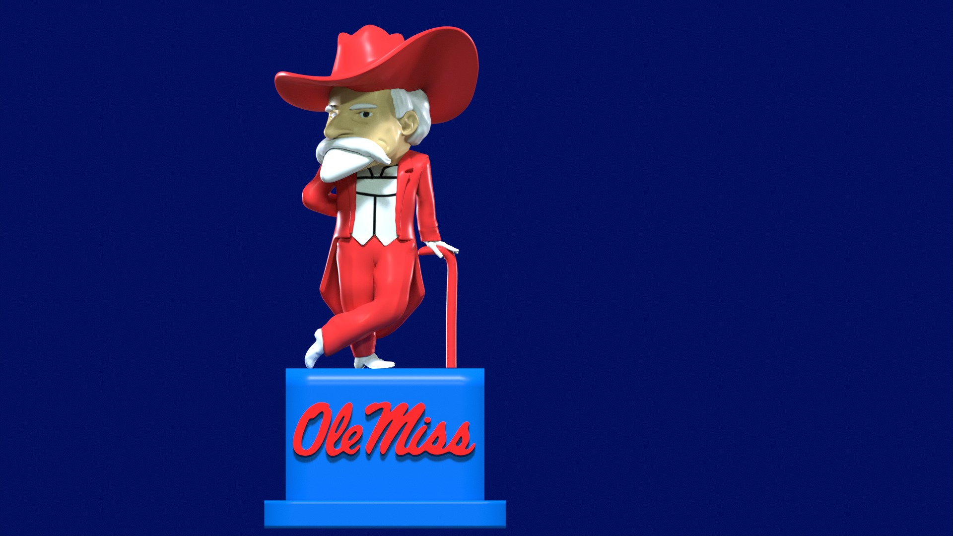 NCAA - Colonel Reb mascot - Ole Miss Rebels 1 - 3d print 3D print model_2