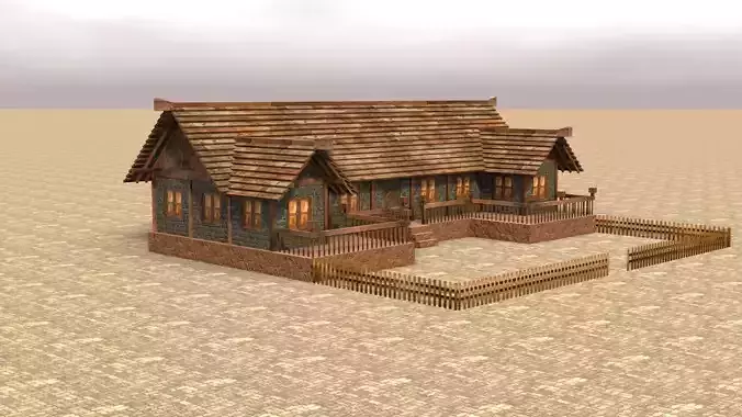 Old Village Medieval House 3D Model Low-poly 3D model