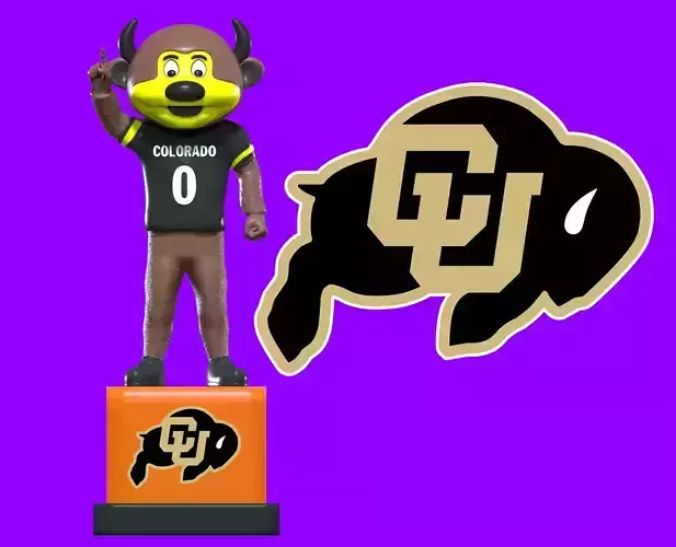 NCAA - Chip The Buffalo mascot - Ralphie the Buffalo - 3d print 3D print model