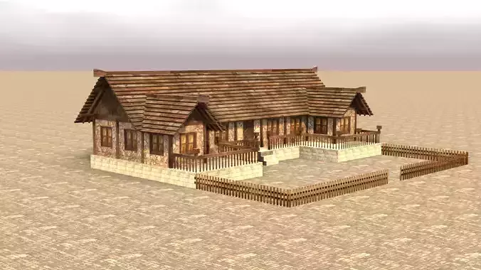 Old Time Village House Low Poly 3D Low-poly 3D model