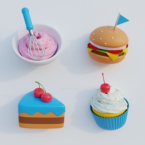 Food Set Icon 3D model
