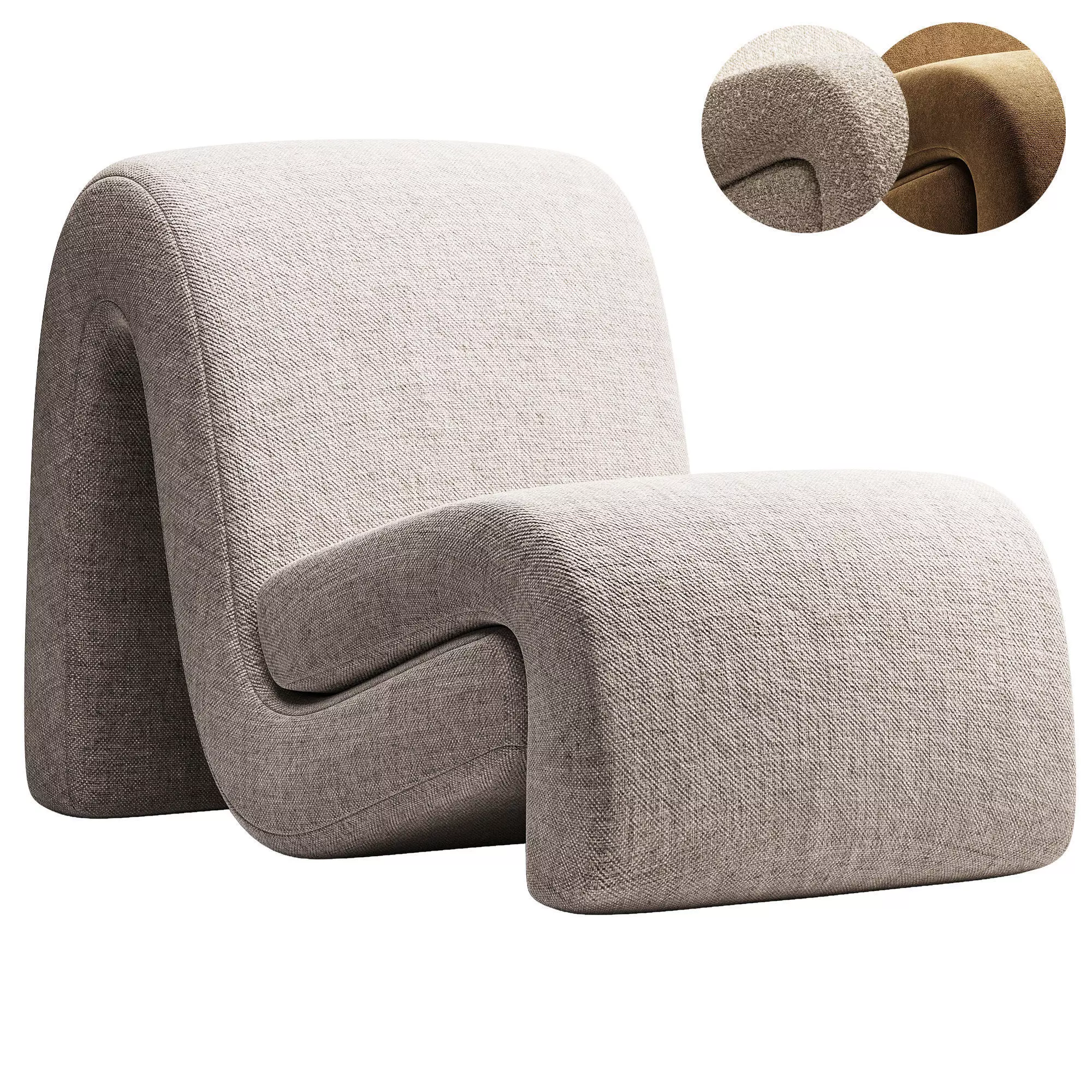 Curve Chair 3D model_0