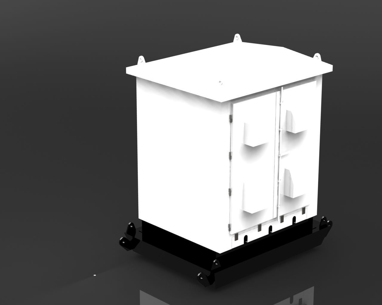 Electrical Kiosk with Skid 3D model_2