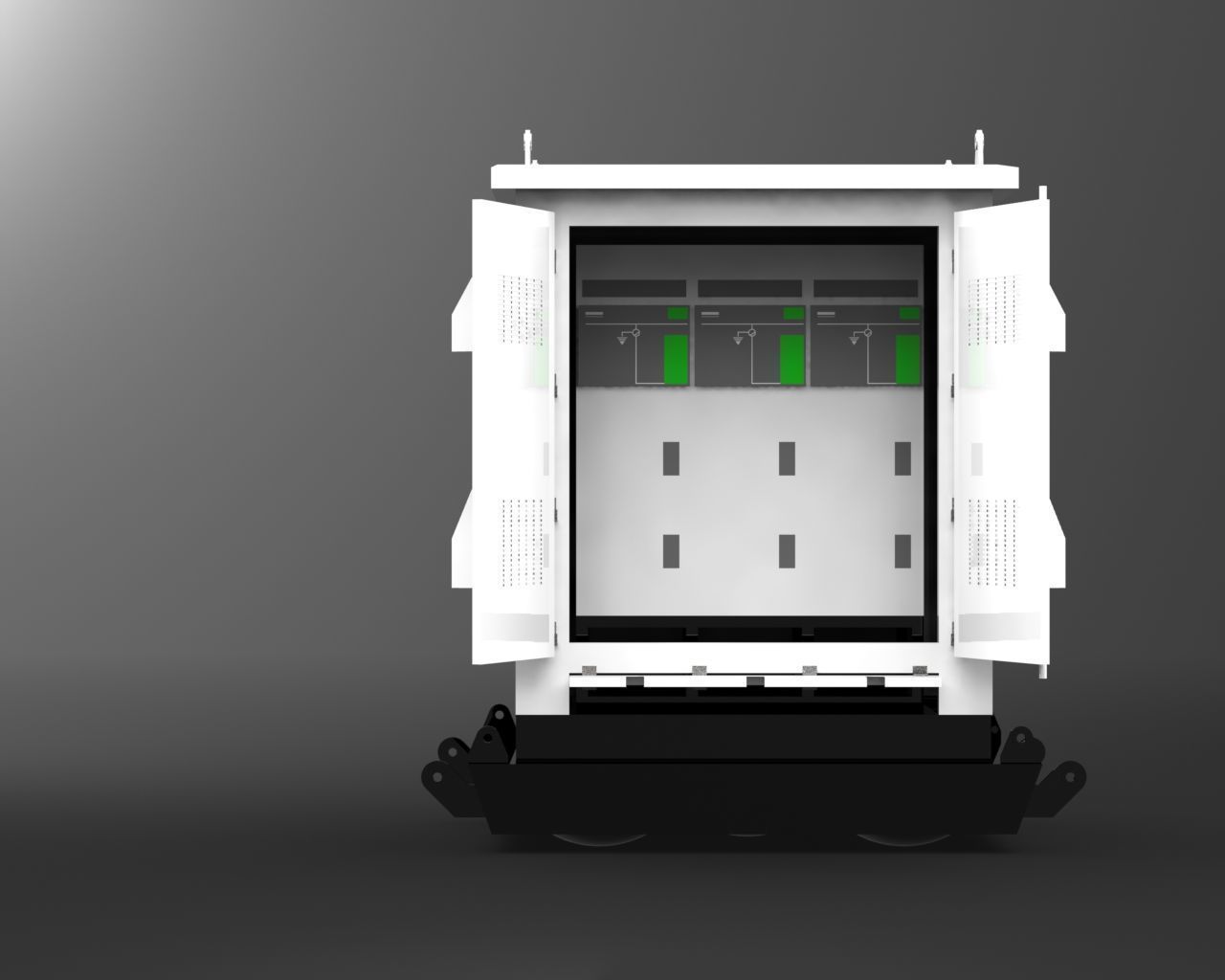Electrical Kiosk with Skid 3D model_4