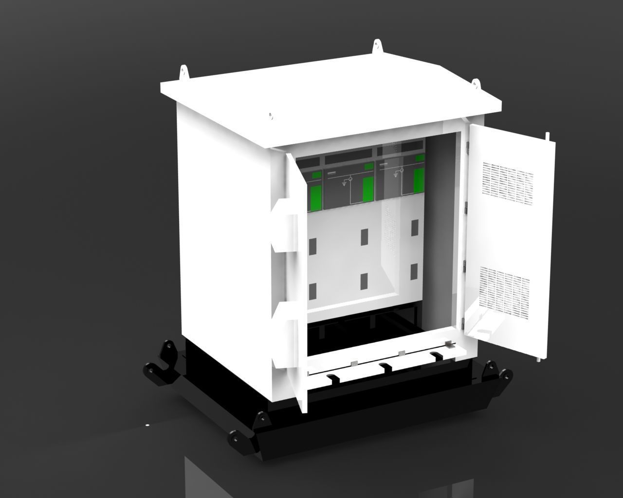Electrical Kiosk with Skid 3D model_3