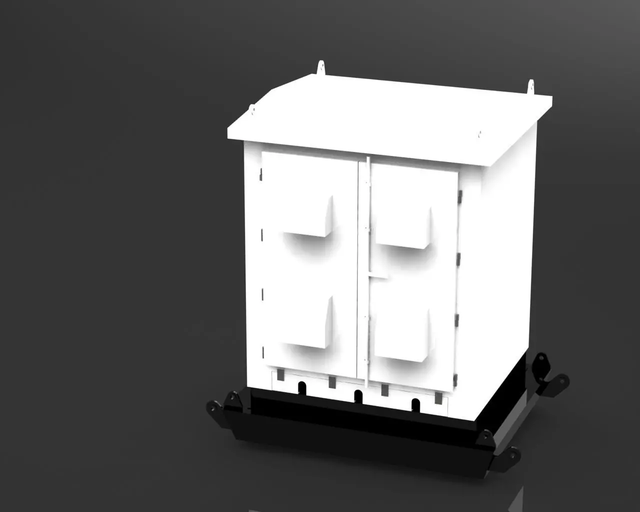 Electrical Kiosk with Skid 3D model_0