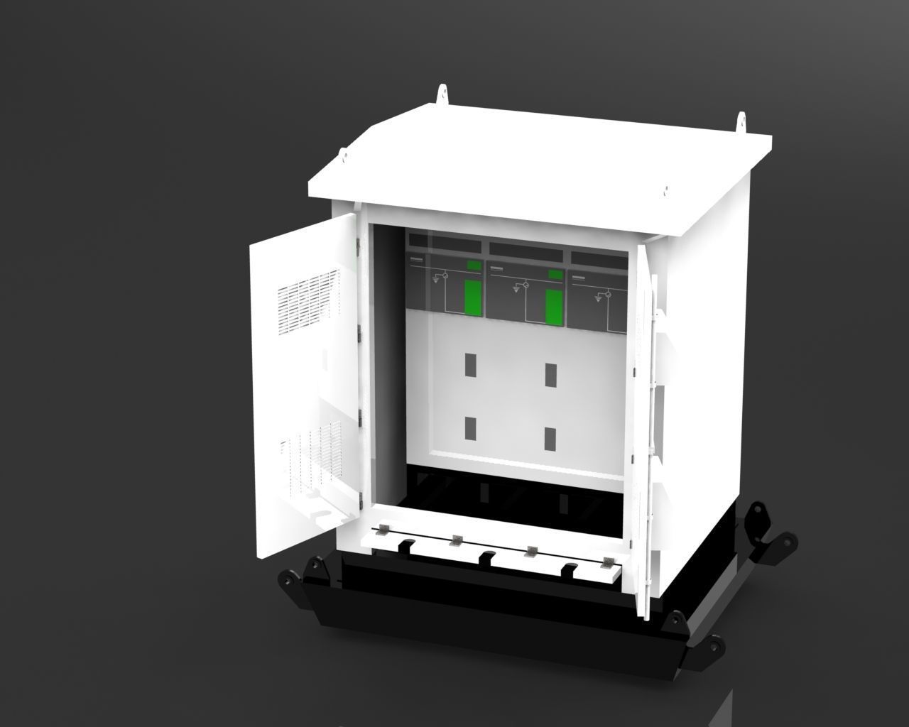Electrical Kiosk with Skid 3D model_1