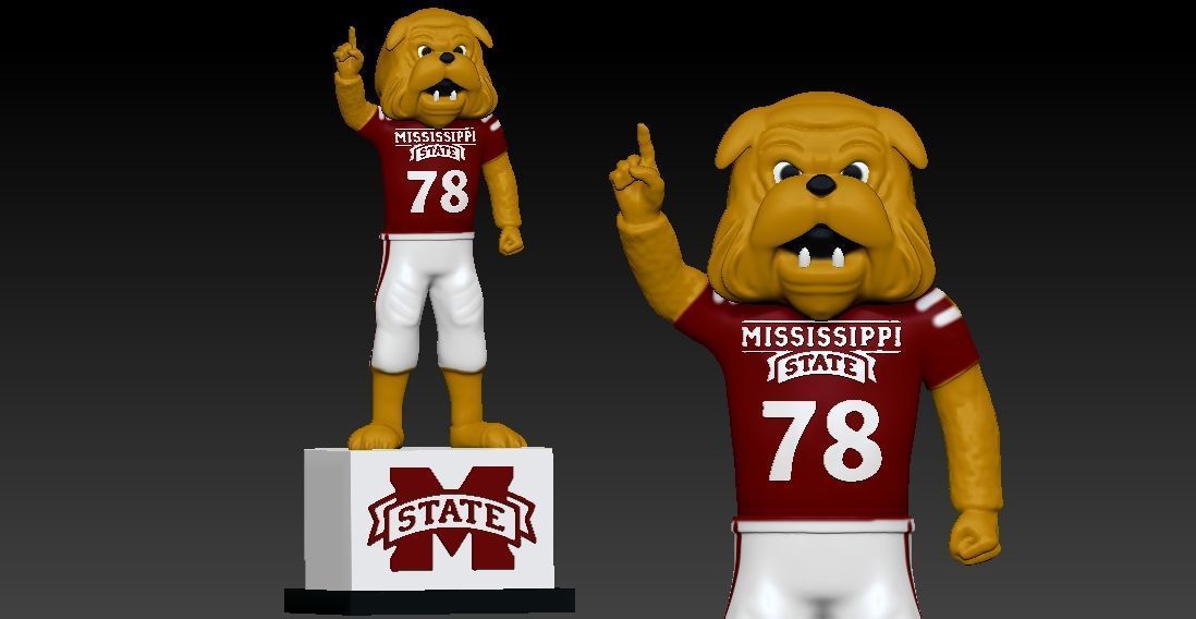 NCAA - Bully mascot - Mississippi State University - 3d print 3D print model_1