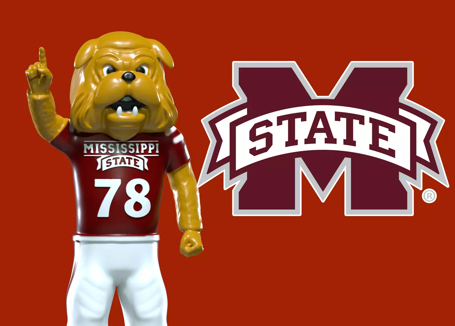 NCAA - Bully mascot - Mississippi State University - 3d print 3D print model_0
