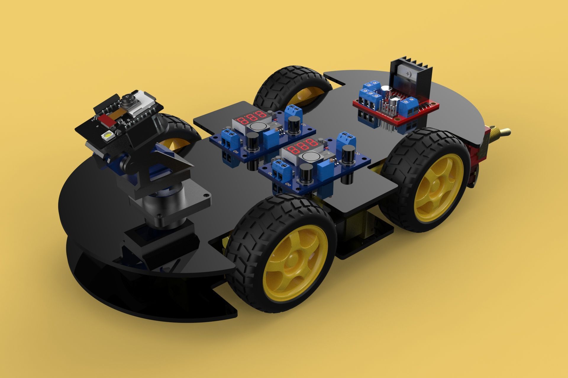 SURVEILLANCE ROBOT CAMERA SECURITY SMART CAR PATROL AUTONOMOUS 3D model_4