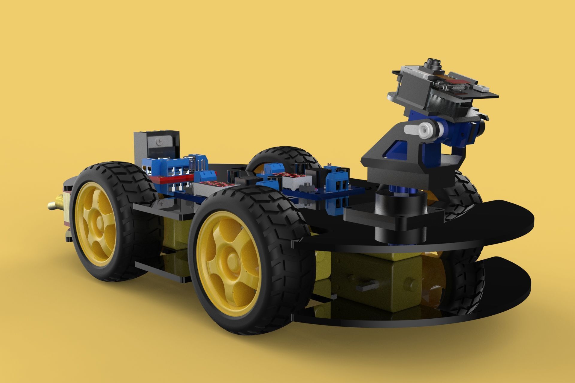 SURVEILLANCE ROBOT CAMERA SECURITY SMART CAR PATROL AUTONOMOUS 3D model_7