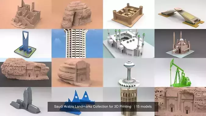 Saudi Arabia Landmarks Collection for 3D Printing   
