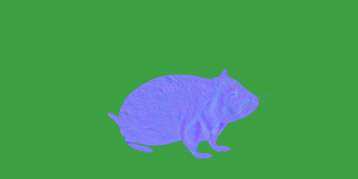 European Hamster Low-poly 3D model_10