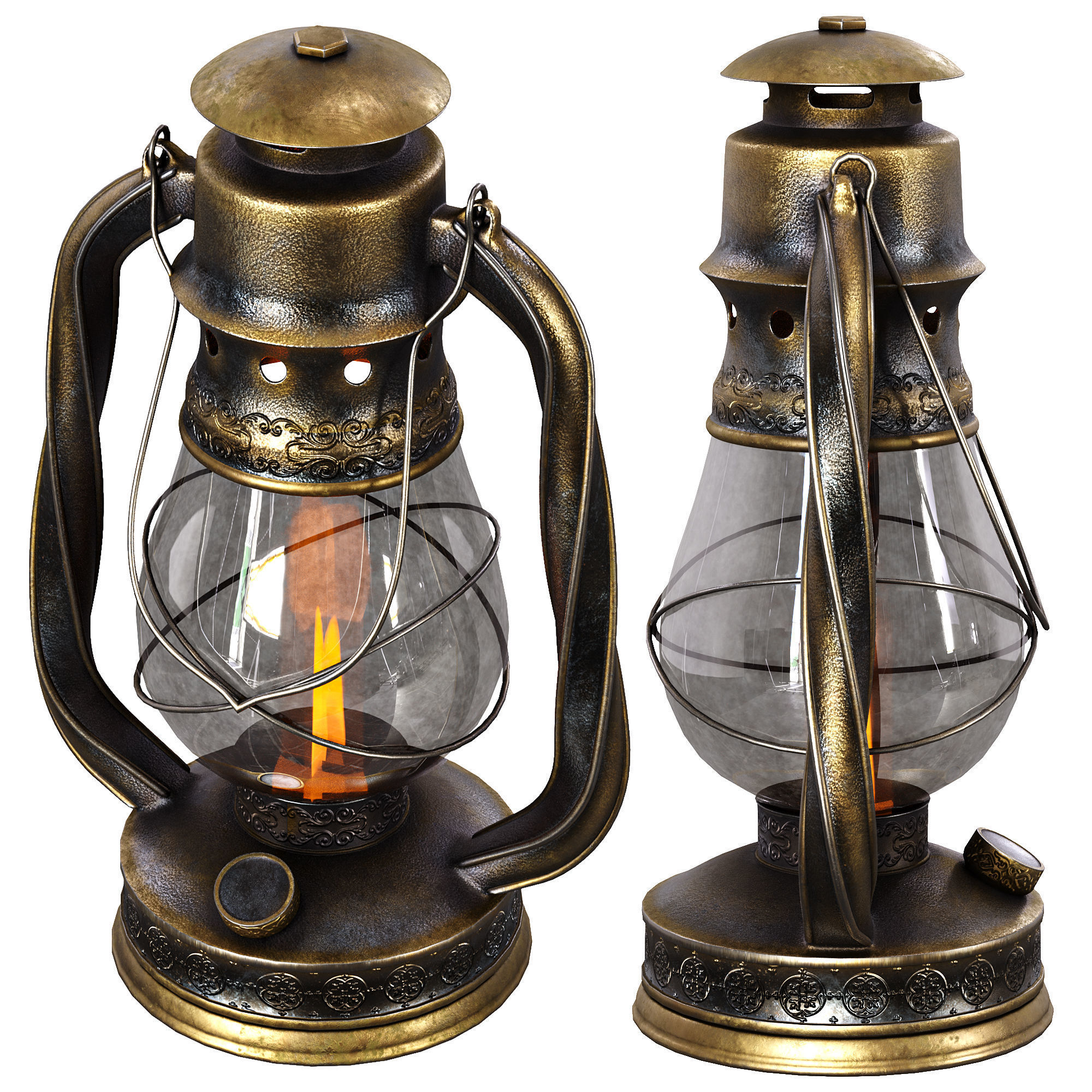Old Lanterns 3D model_1
