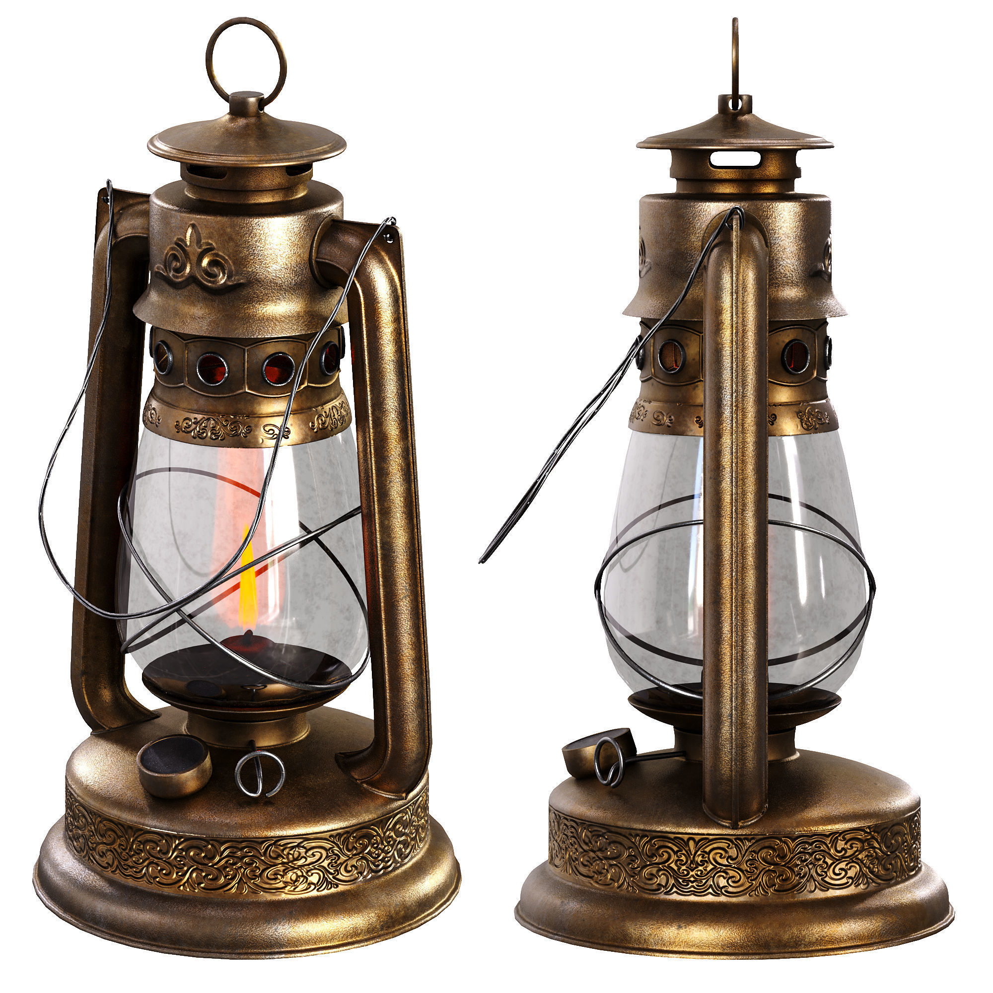 Old Lanterns 3D model_2