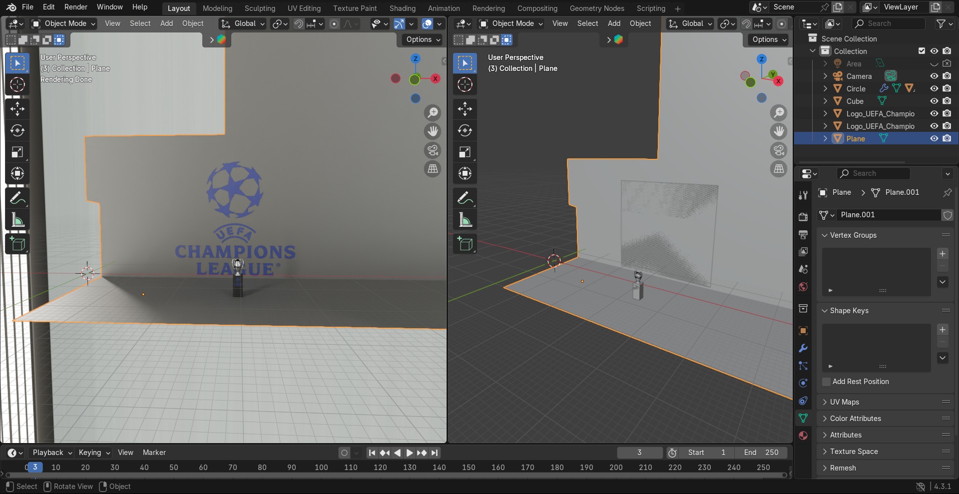 Champions League cup 3D model_9