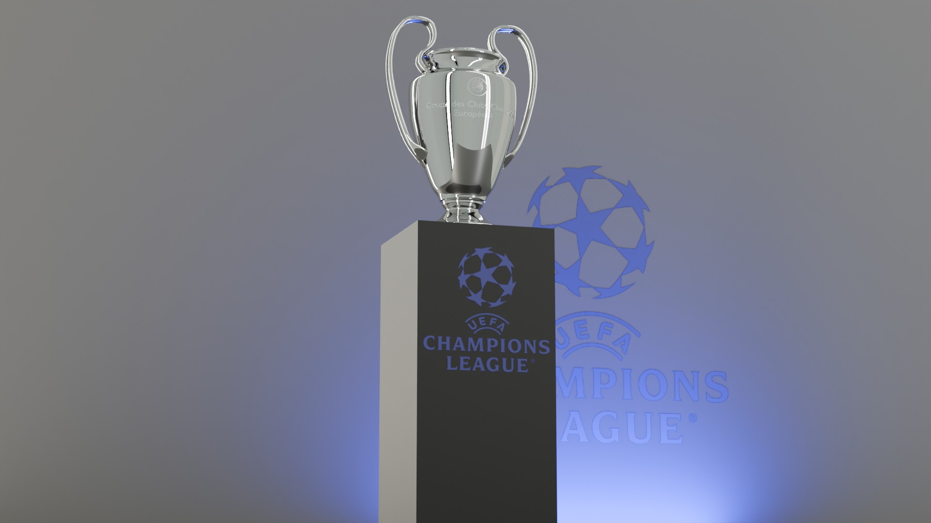 Champions League cup 3D model_4