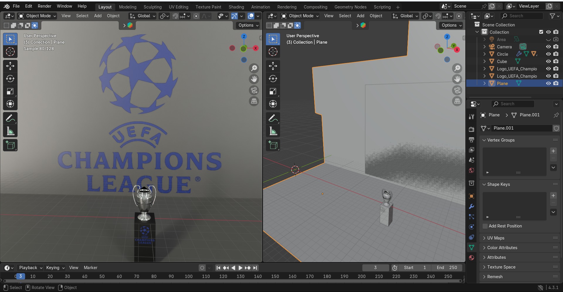 Champions League cup 3D model_10