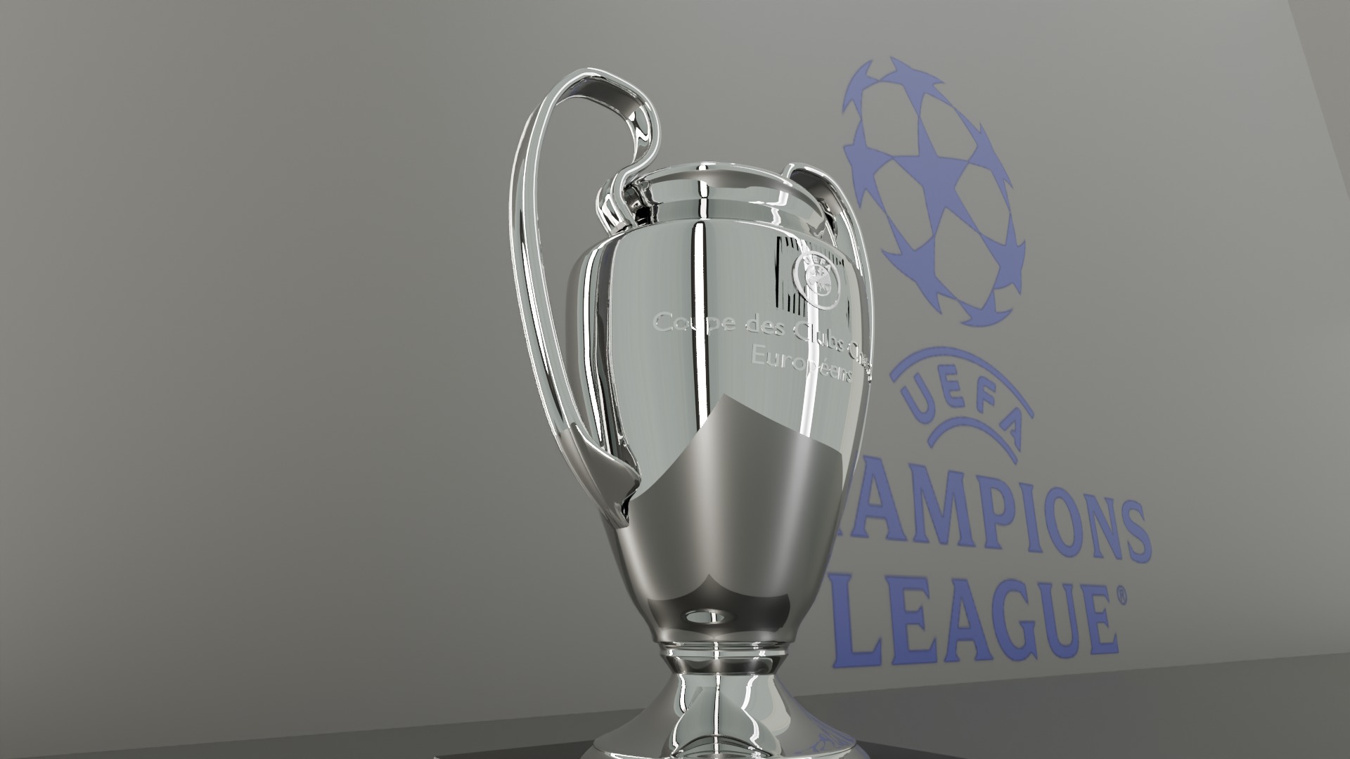 Champions League cup 3D model_5