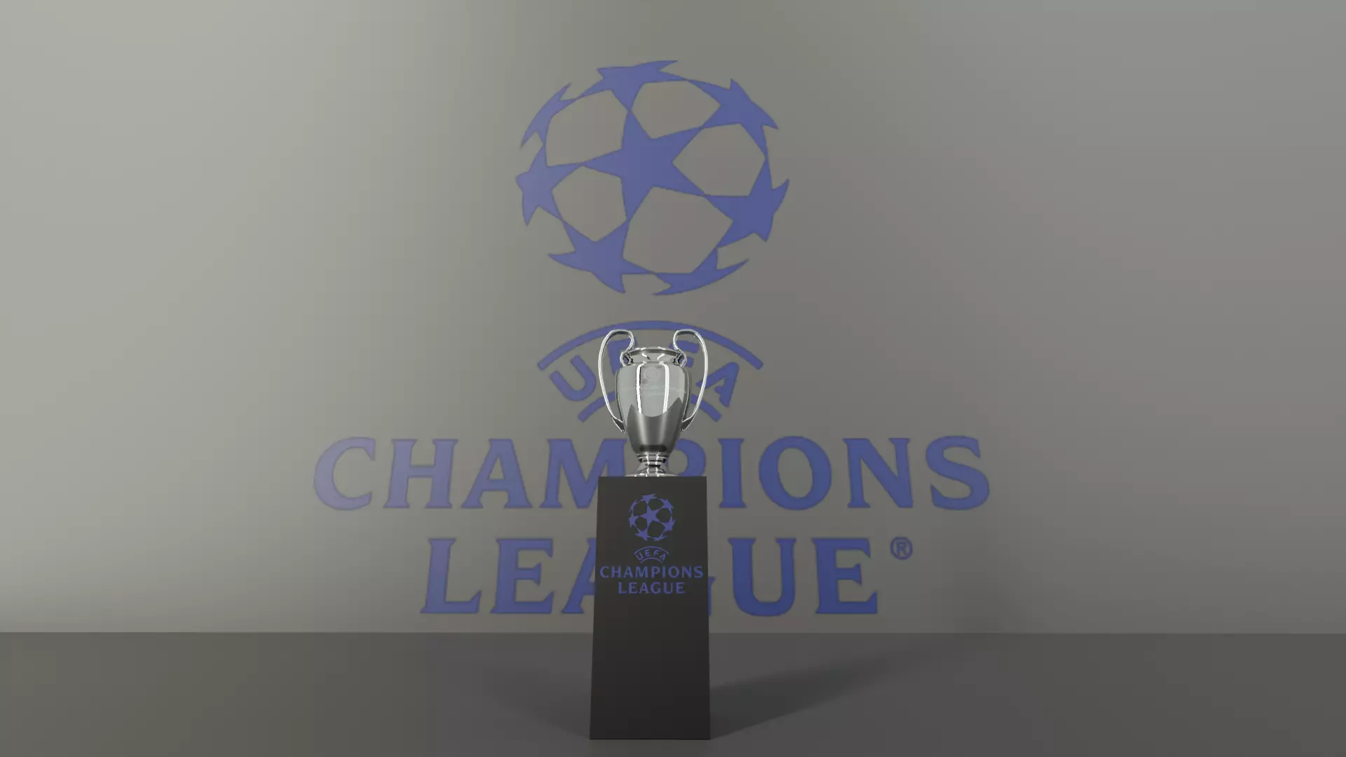 Champions League cup 3D model_0