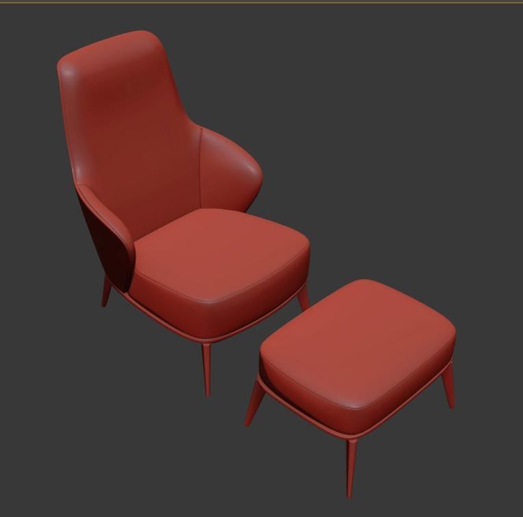 Minotti Leslie Armchair Free 3D model_1