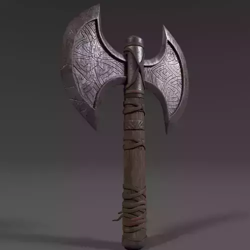Viking Battle Axe Low-poly 3D model