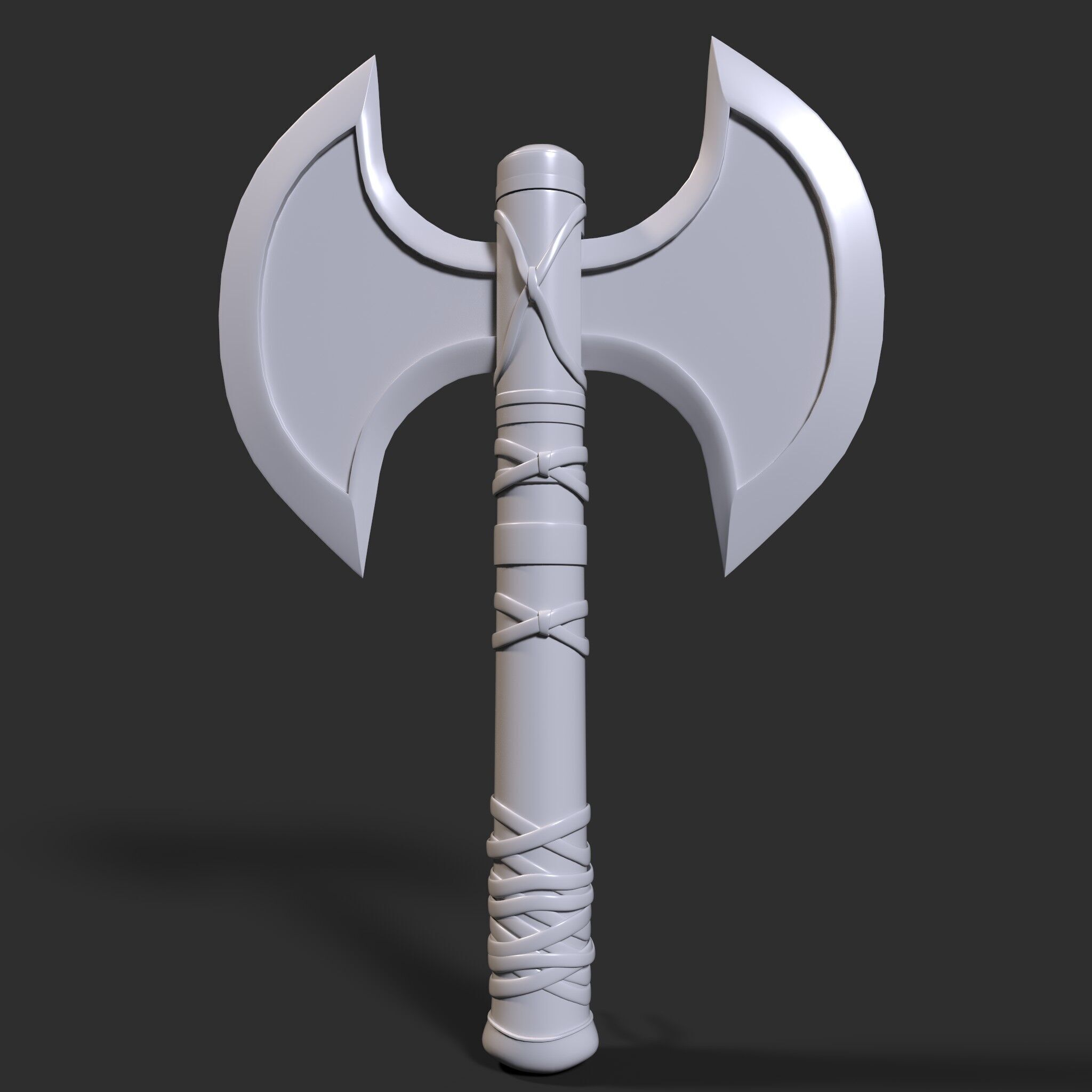 Viking Battle Axe Low-poly 3D model_16