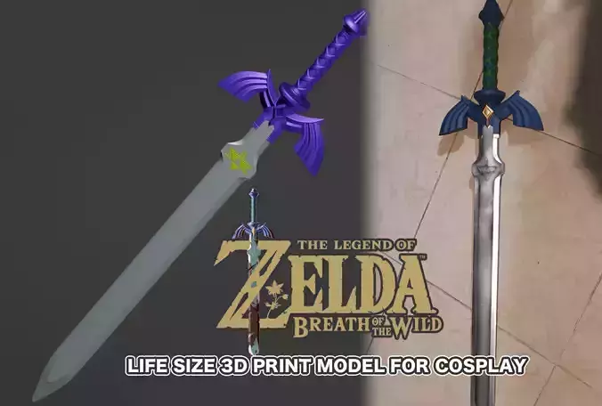 Master Sword - Zelda Breath of the Wild 3D print model Cosplay
