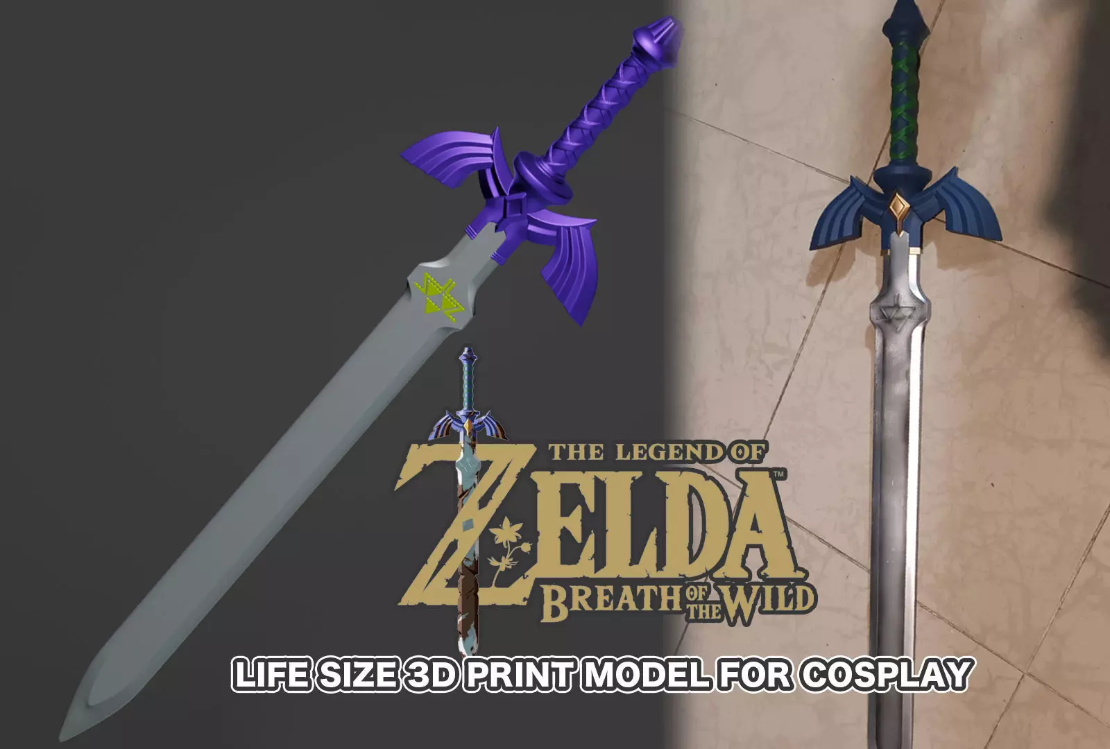 Master Sword - Zelda Breath of the Wild 3D print model Cosplay 3D print model_0