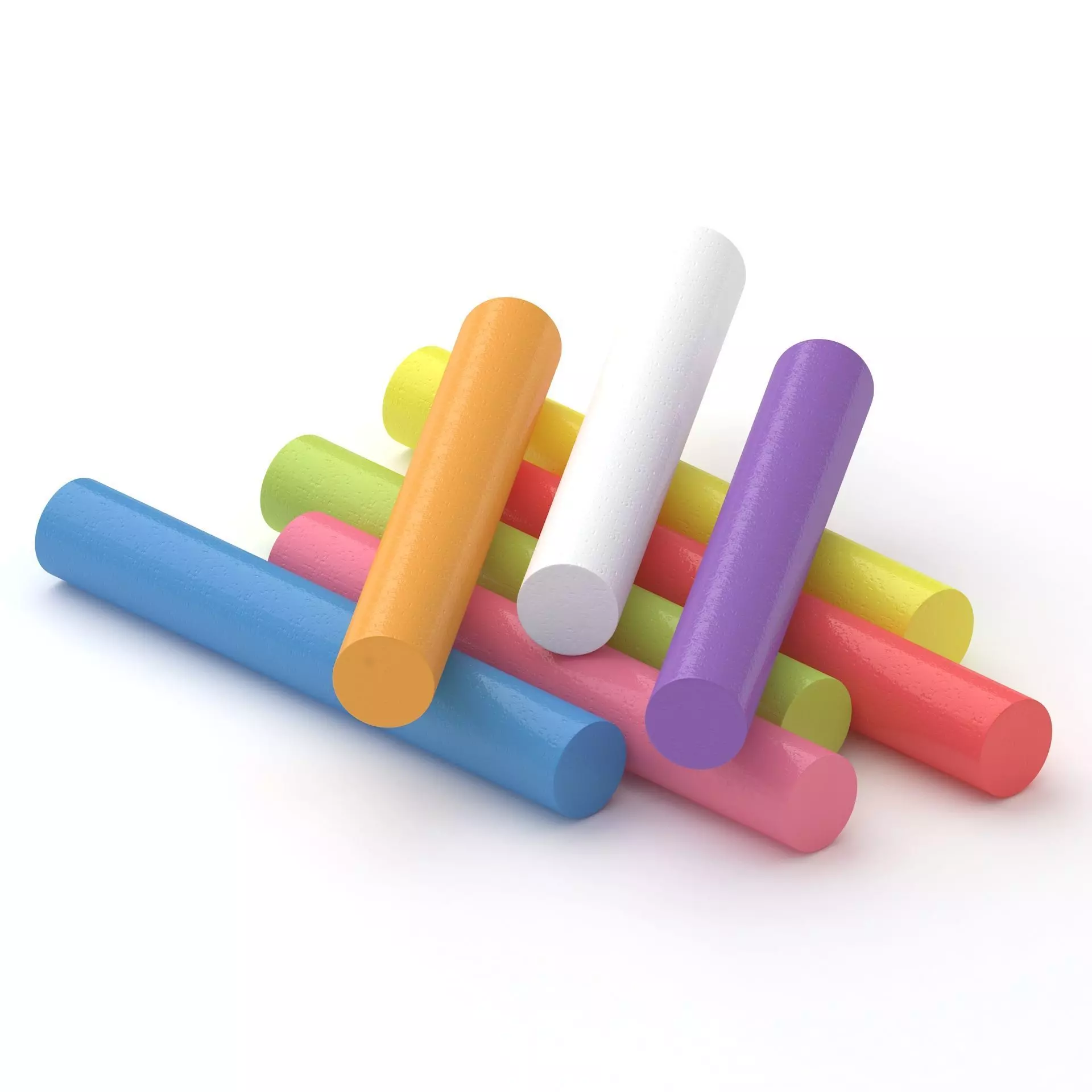 Chalk Sticks Collection 3D model_0