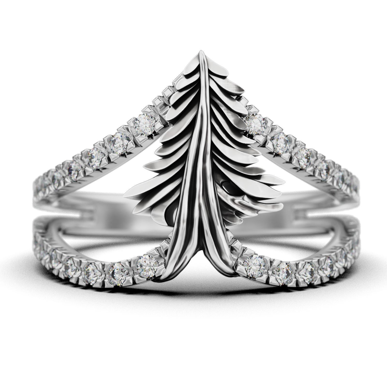 Christmas Tree Ring 3D print model_1