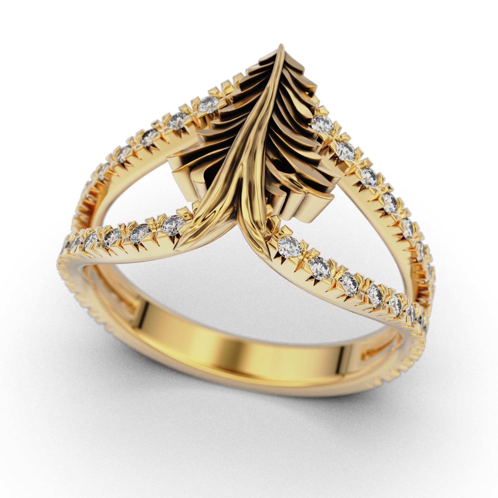 Christmas Tree Ring 3D print model_10