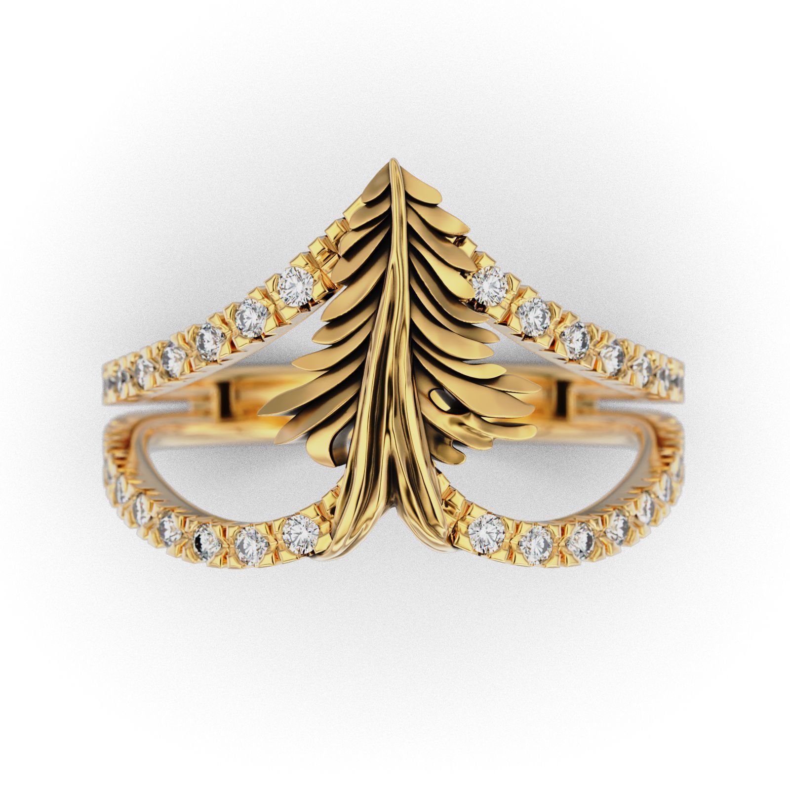 Christmas Tree Ring 3D print model_6