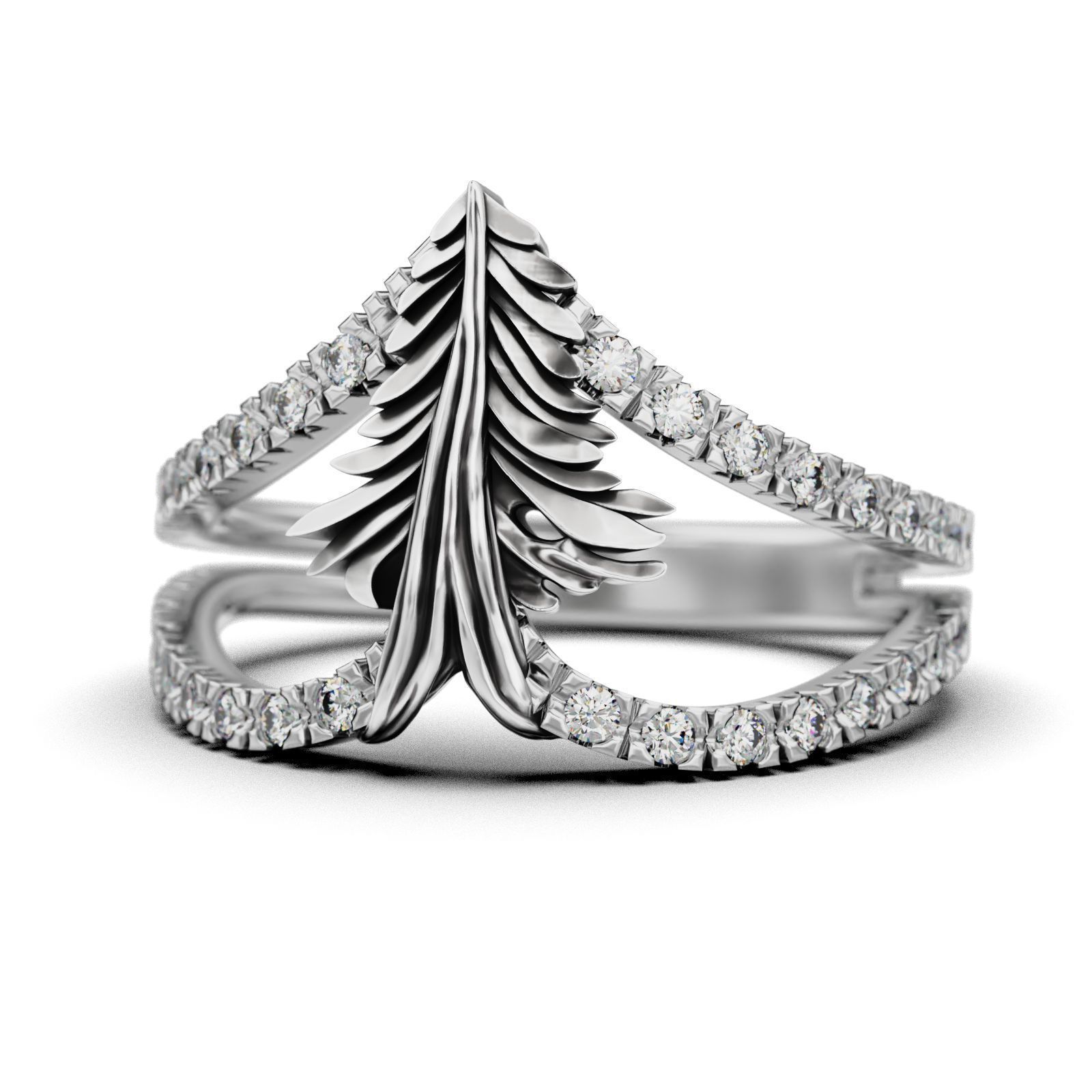 Christmas Tree Ring 3D print model_3