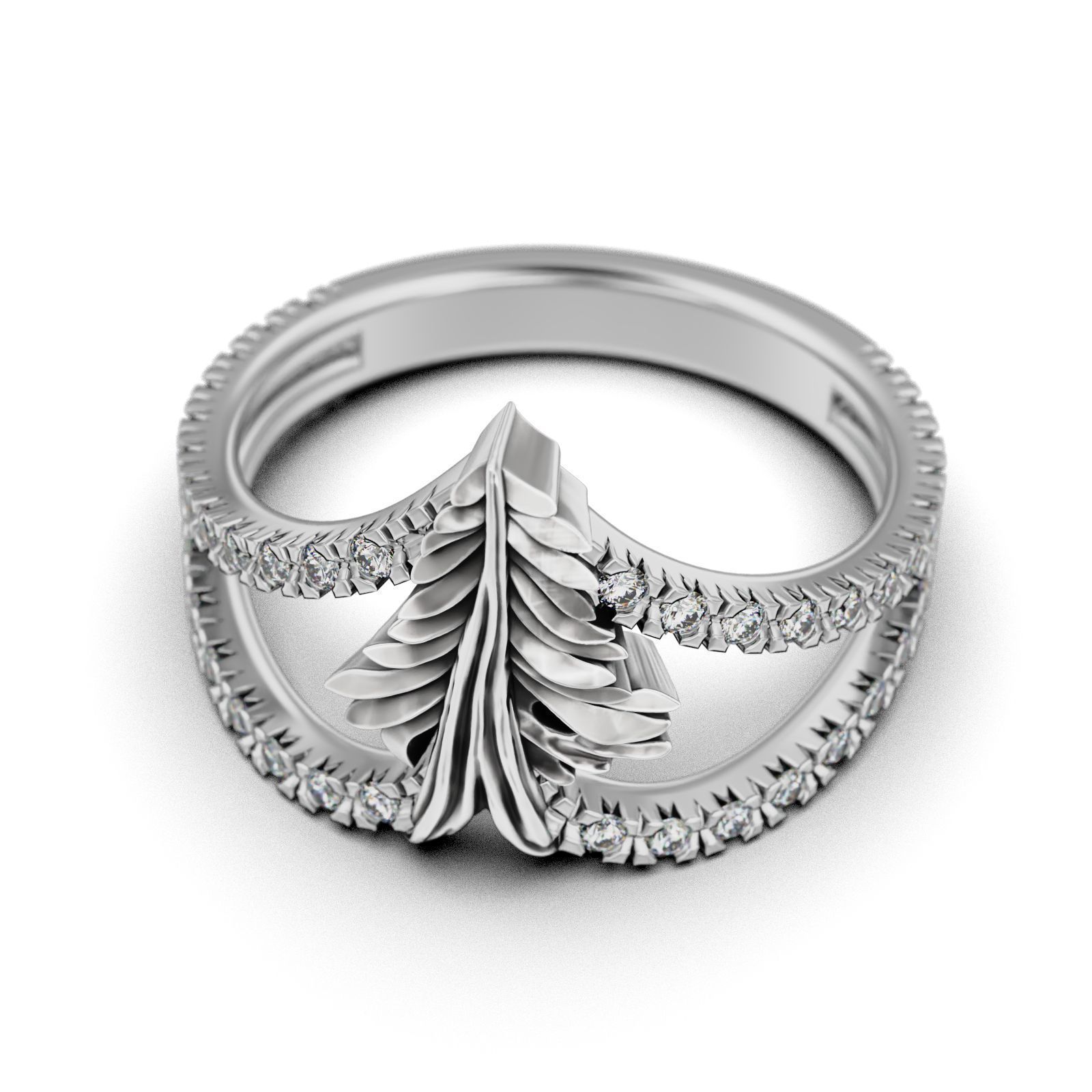 Christmas Tree Ring 3D print model_9