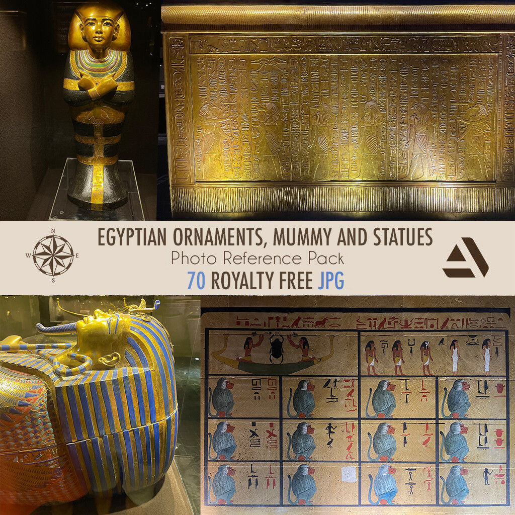 Photo Textures Egyptian ornaments Egypt Mummy and Statues Texture_1