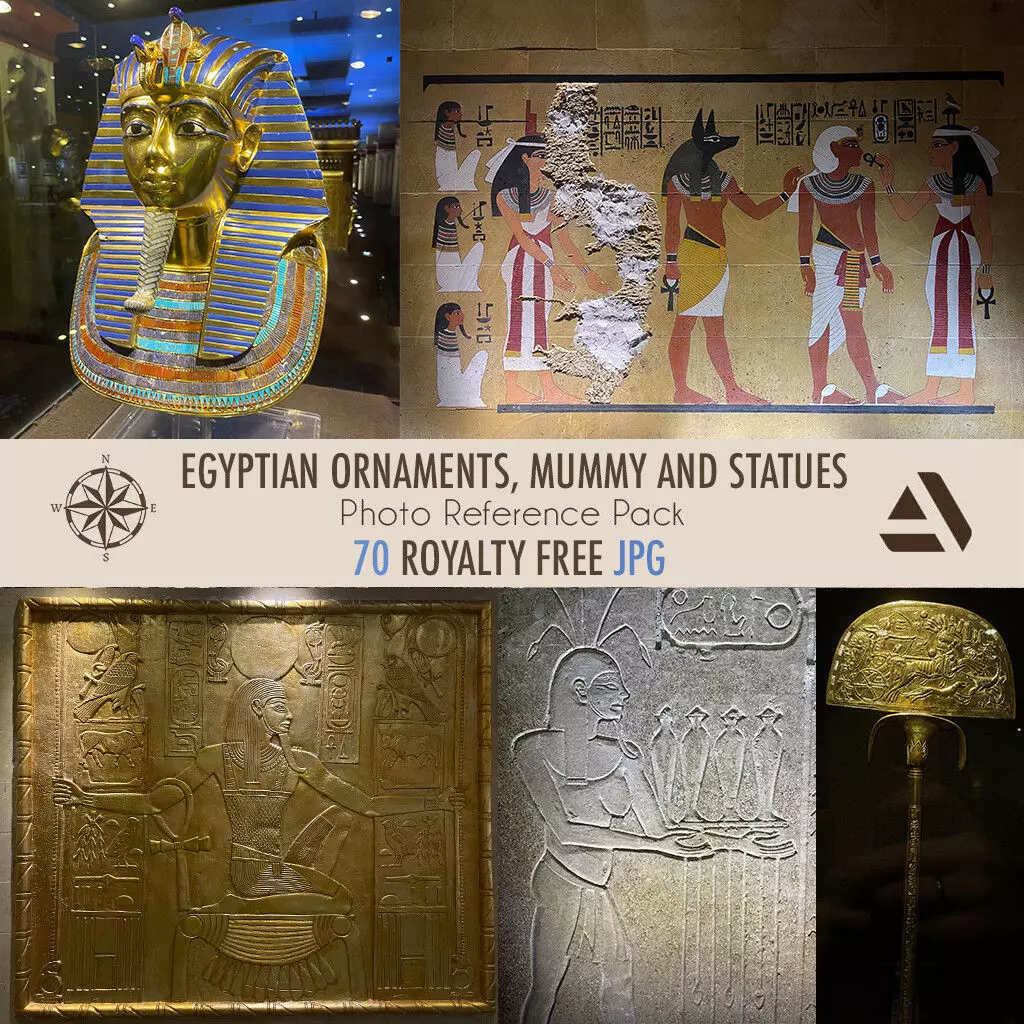 Photo Textures Egyptian ornaments Egypt Mummy and Statues Texture_0