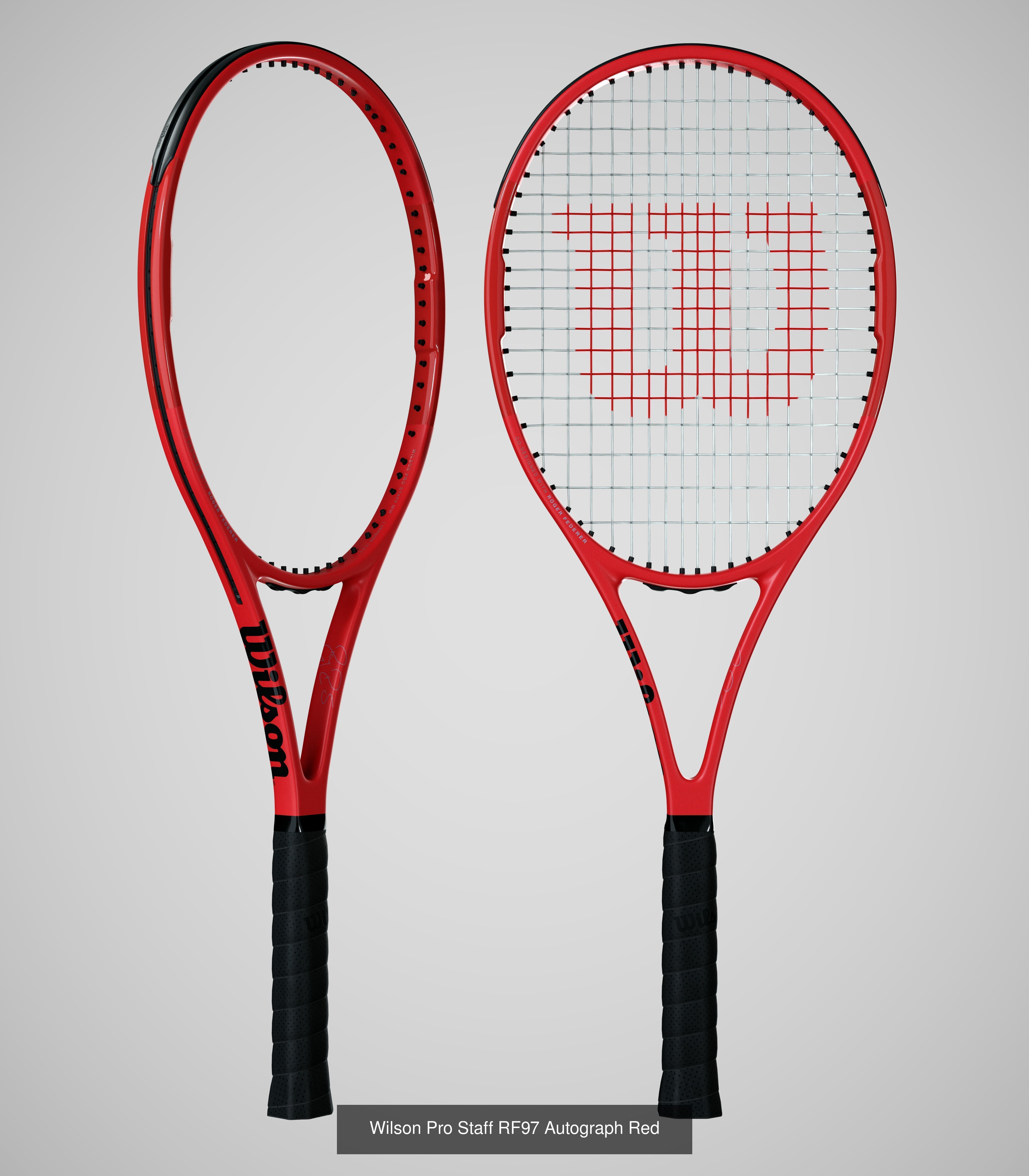Wilson Pro Staff RF97 Autograph Red and Ball 3D Model Collection_2
