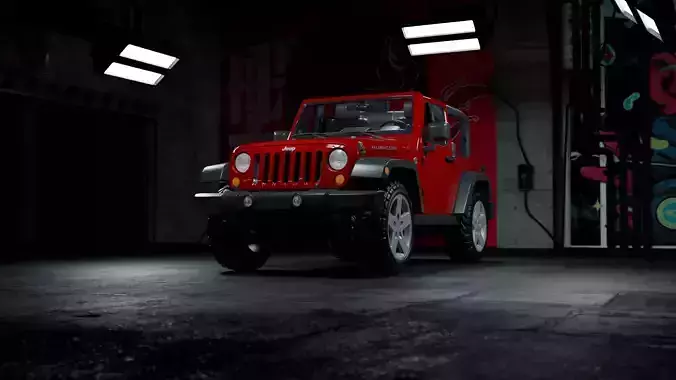 Jeep Wrangler Low-poly 3D model