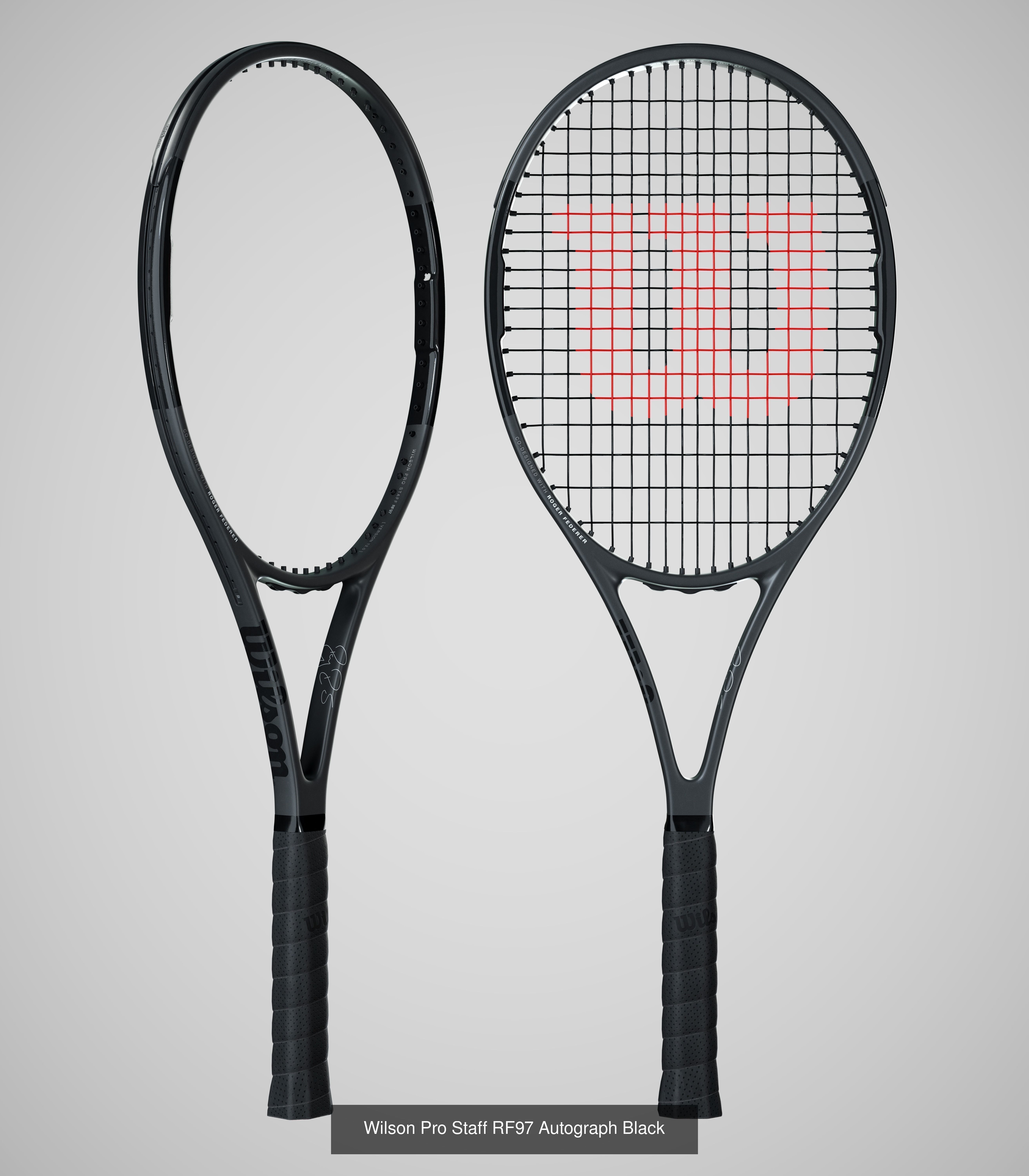 Wilson Pro Staff RF97 Autograph Racket Black and ball 3D Model Collection_2