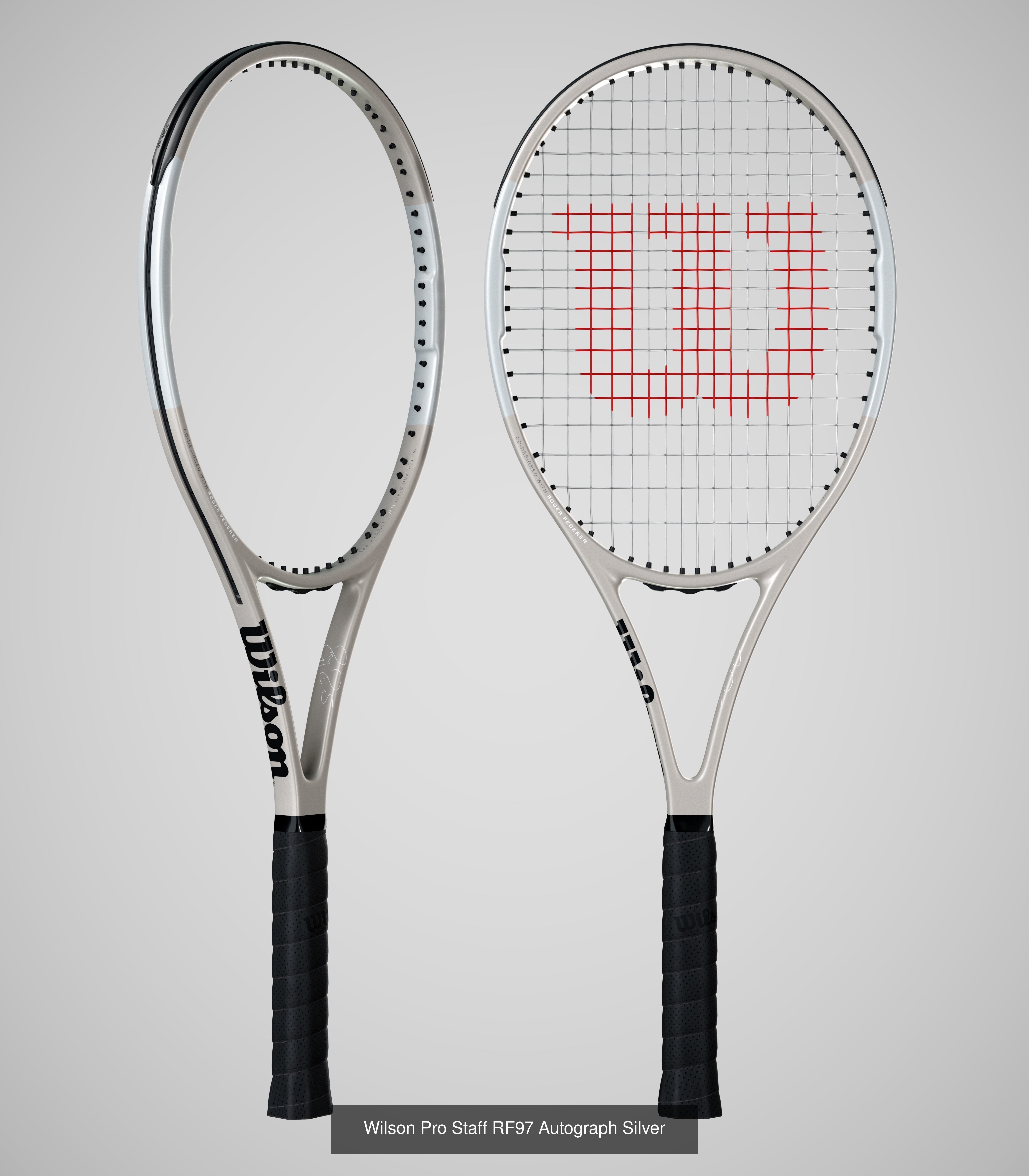 Wilson Pro Staff RF97 Autograph Silver and Ball 3D Model Collection_2
