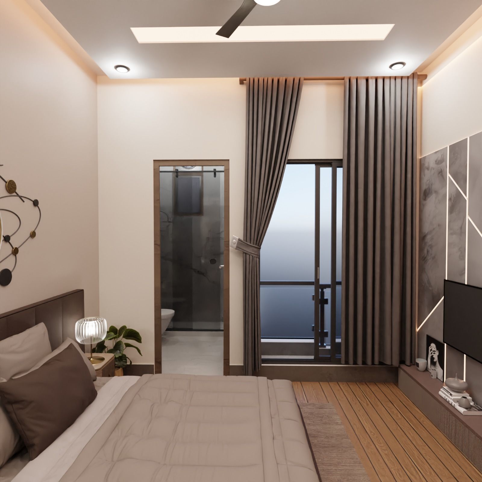 2 BHK Apartment Interior with Assets DS3 Low-poly 3D model_5